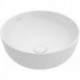 Vasques à poser, 430 x 430 mm, Diamètre: 430 mm, Rond, pour robinetterie murale ou robinetterie surélevée, sans plage de robinetterie, sans trop-plein, TitanCeram Blanc CeramicPlus