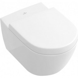 Cuvette Subway 2.0 370 x 560 mm, DirectFlush, modèle suspendu, sortie horizontale, En porcelaine sanitaire Blanc AntiBac CeramicPlus