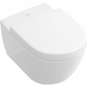 Cuvette Subway 2.0 370 x 560 mm, DirectFlush, modèle suspendu, sortie horizontale, En porcelaine sanitaire Blanc AntiBac CeramicPlus