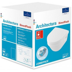 Combi Pack WC suspendu à fond creux sans bride 35x48cm avec abattant softclose et quick release blanc