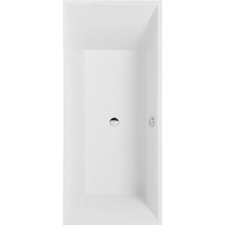 Système Balnéo, Squaro, Baignoire, UBQ180SQR2V, Rectangulaire, Quaryl®, 1800 x 800 mm, Star White, Hydropool Entry (HE), 