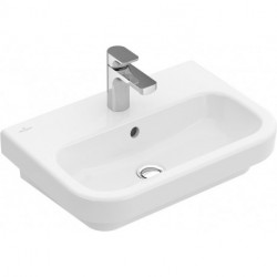 Architectura, Lavabos muraux, 550 x 380 mm, Rectangulaire, pour robinetterie à 3 trou s, troude robinetterie central percé,avec trop-plein, En porcelaine sanitaire