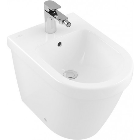 Architectura, Bidets sur pied, 370 x 550 mm, Ovale, pour robinetterie monotrou , troude robinetterie percé,avec trop-plein, modèle sur pied, En porcelaine sanitaire