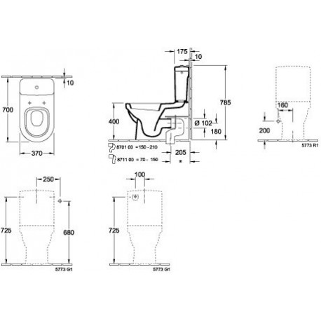 Accessoires appartenant à plusieurs collections, Accessoires, pour sortie verticale