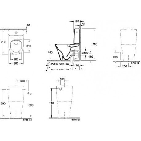 Réservoir O.NOVO entrée latérale blanc VILLEROY & BOCH