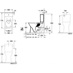 Réservoir O.NOVO, entrée latérale, réversible blanc VILLEROY & BOCH