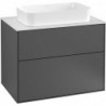Finion, Meubles sous lavabo, 800 x 603 x 501 mm, Angulaire,avec troude robinetterie, modèle suspendu, En bois, lavabo au milieu, Glossy White Lacquer