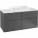 Finion, Meubles sous lavabo, 1200 x 603 x 501 mm, Angulaire,avec troude robinetterie, modèle suspendu, En bois, lavabo au milieu, Glossy White Lacquer