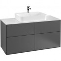 Finion, Meubles sous lavabo, 1200 x 603 x 501 mm, Angulaire, modèle suspendu, En bois, lavabo au milieu, Glossy White Lacquer