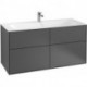 Finion, Meubles sous lavabo, 1196 x 591 x 498 mm, Angulaire, modèle suspendu, En bois, Anthracite Matt Lacquer