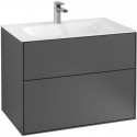 Finion, Meubles sous lavabo, 796 x 591 x 498 mm, Angulaire, modèle suspendu, En bois, Black Matt Lacquer