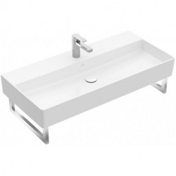 Memento 2.0, Lavabos muraux, 1000 x 470 mm, Rectangulaire, pour robinetterie à 3 trou s, troude robinetterie central percé, sans trop-plein, Une bonde ne pouvant pas être fermée ou bien un ViFlow (trop-plein dissimulé) doit être utilisée su
