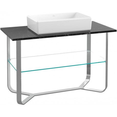 Antheus, Meubles sous vasque, 1200 x 750 x 570 mm,avec troude robinetterie, modèle sur pied Nero Marquina