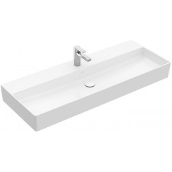Memento 2.0, Lavabos muraux, 1200 x 470 mm, Rectangulaire, modèle meulé, pour robinetterie à 3 trou s, troude robinetterie central percé, sans trop-plein, Une bonde ne pouvant pas être fermée ou bien un ViFlow (trop-plein dissimulé) doit êt