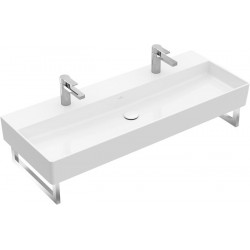 Memento 2.0, Lavabos muraux, 1200 x 470 mm, Rectangulaire, pour deux robinetteries monotrou , trou s de robinetterie percés, sans trop-plein, Une bonde ne pouvant pas être fermée ou bien un ViFlow (trop-plein dissimulé) doit être utilisée sur