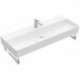 Memento 2.0, Lavabos muraux, 1200 x 470 mm, Rectangulaire, pour robinetterie à 3 trou s, troude robinetterie central percé, sans trop-plein, Une bonde ne pouvant pas être fermée ou bien un ViFlow (trop-plein dissimulé) doit être utilisée su