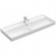 Collaro, Plans de toilette, 1200 x 470 mm, Rectangulaire, Modèle déposé, pour robinetterie à 3 trou s, troude robinetterie central percé, sans trop-plein, Blanc CeramicPlus