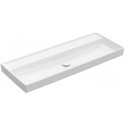 Collaro, Plans de toilette, 1200 x 470 mm, Rectangulaire, Modèle déposé, pour robinetterie murale, sans troude robinetterie, sans trop-plein, Blanc CeramicPlus