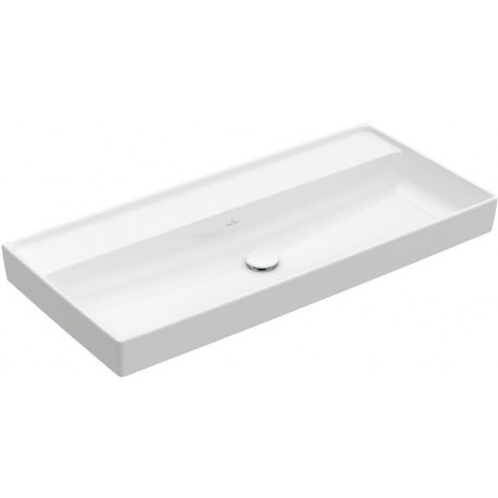 Collaro, Plans de toilette, 1000 x 470 mm, Rectangulaire, Modèle déposé, pour robinetterie murale, sans troude robinetterie, sans trop-plein, Blanc