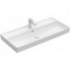 Collaro, Plans de toilette, 1000 x 470 mm, Rectangulaire, Modèle déposé, pour robinetterie à 3 trou s, troude robinetterie central percé,avec trop-plein, TitanCeram, Stone White CeramicPlus