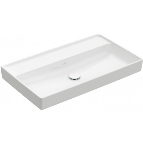 Collaro, Plans de toilette, 800 x 470 mm, Rectangulaire, Modèle déposé, pour robinetterie murale, sans troude robinetterie, sans trop-pleins, Blanc