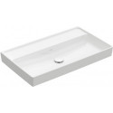 Collaro, Plans de toilette, 800 x 470 mm, Rectangulaire, Modèle déposé, pour robinetterie murale, sans troude robinetterie, sans trop-pleins, Blanc