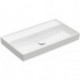 Collaro, Plans de toilette, 800 x 470 mm, Rectangulaire, Modèle déposé, pour robinetterie murale, sans troude robinetterie, sans trop-pleins, Blanc CeramicPlus