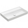 Collaro, Plans de toilette, 800 x 470 mm, Rectangulaire, Modèle déposé, pour robinetterie murale, sans troude robinetterie, sans trop-pleins, Blanc CeramicPlus