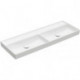 Collaro, Plans doubles, 1300 x 470 mm, Rectangulaire, Modèle déposé, pour robinetterie murale, sans troude robinetterie, sans trop-pleinanCeram, Blanc