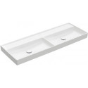 Collaro, Plans doubles, 1300 x 470 mm, Rectangulaire, Modèle déposé, pour robinetterie murale, sans troude robinetterie, sans trop-pleinanCeram, Blanc CeramicPlus