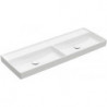Collaro, Plans doubles, 1300 x 470 mm, Rectangulaire, Modèle déposé, pour robinetterie murale, sans troude robinetterie, sans trop-pleinanCeram, Blanc CeramicPlus