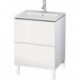 Meuble sous-vasque L-CUBE 620x481x704mm blanc brillant lack