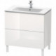 Meuble sous-vasque L-CUBE 820x481x704mm blanc brillant lack
