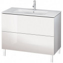Meuble sous-vasque L-CUBE 1020x481x704mm blanc brillant lack