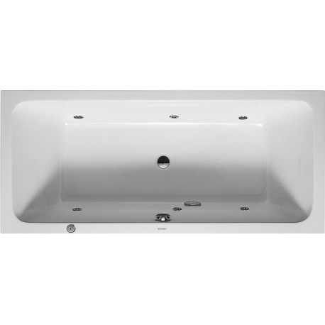 Baignoire Bain à remous rectangulaire D-CODE 150 l 180x80 blanc, 2 dossiers Jet Project