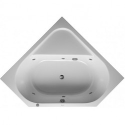 Baignoire balnéo d'angle D-CODE 140 l, 1400 x 1400 mm, blanc, 2 panneaux arrière Jet Project DURAVIT