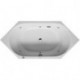 Baignoire balnéo hexagonale D-CODE 140 l 190x90 blanc, 2 dossiers Jet Project