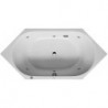 Baignoire balnéo hexagonale D-CODE 140 l 190x90 blanc, 2 dossiers Jet Project