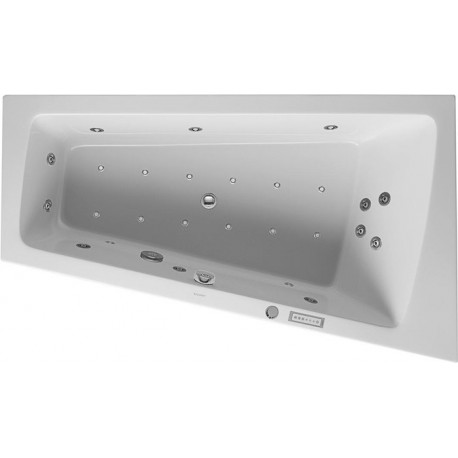 Baignoire bain à remous Duravit PAIOVA 180 l 170x100 blanc 1 dossier incliné droite Combi-Syst E