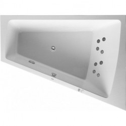 Baignoire bain à remous Duravit PAIOVA 235 l 170x130 blanc 1 dossier incliné droite Jet-Syst