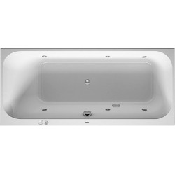 Baignoire Bain à remous rectangulaire HAPPY D.2 145 l 160x70 blanc 1 dossier incliné gauche Jet-Syst
