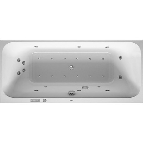 Baignoire Bain à remous rectangulaire HAPPY D.2 180 l 180x80 blanc, 2 dossiers Combi-Syst E
