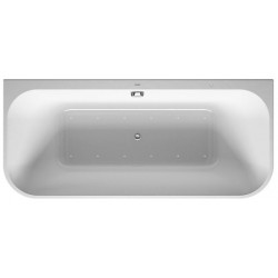 Baignoire Bain à remous rectangulaire HAPPY D.2 VW 180 l 180x80 blanc, 2 dossiers Jet-Syst