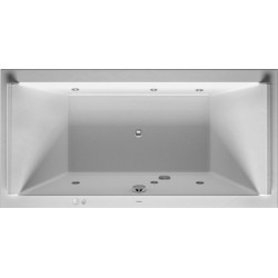Baignoire Bain à remous rectangulaire STARCK 212 l 180x90 blanc, 2 dossiers Jet-Syst