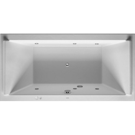 Baignoire Bain à remous rectangulaire STARCK 212 l 180x90 blanc, 2 dossiers Jet-Syst