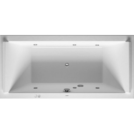Baignoire Bain à remous rectangulaire STARCK 241 l 190x90 blanc, 2 dossiers Jet-Syst