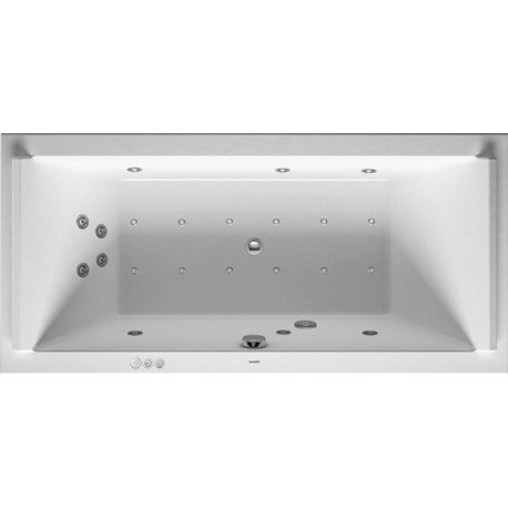 Baignoire Bain à remous rectangulaire STARCK 241 l 190x90 blanc, 2 dossiers Combi-Syst P