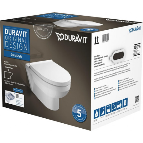 WC suspendu-Set DURASTYLE Basic RIMLESS blanc