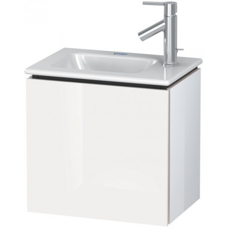 Meuble sous-vasque L-CUBE 294x420x400mm ouverture gauche blanc mat
