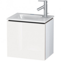 Meuble sous-vasque L-CUBE 294x420x400mm ouverture gauche blanc brillant